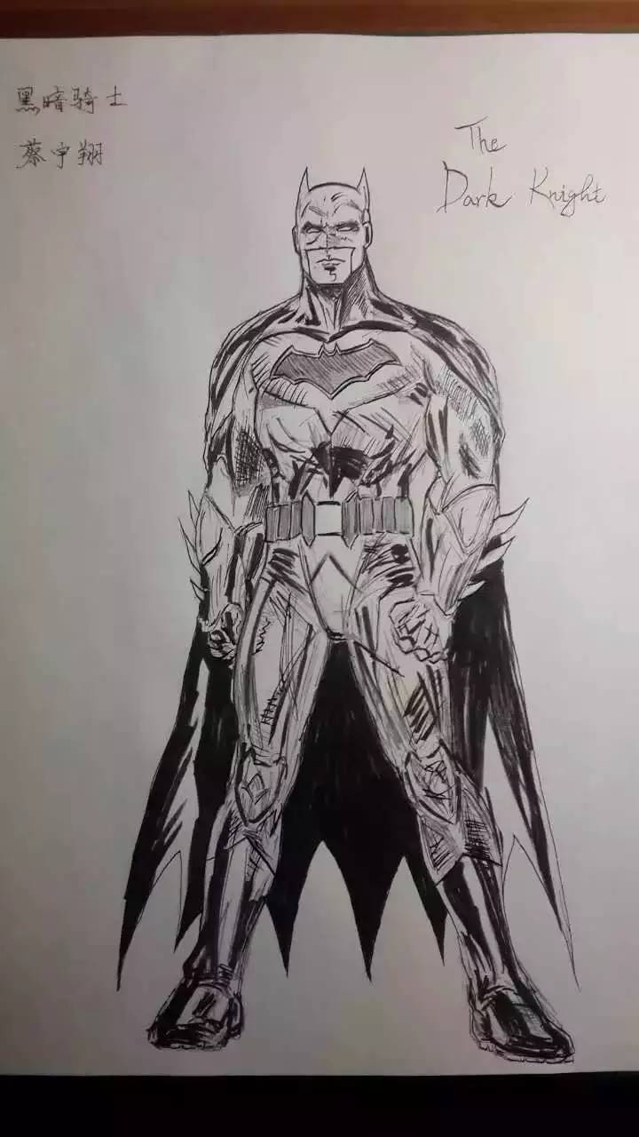蝙蝠侠黑暗骑士手绘图片