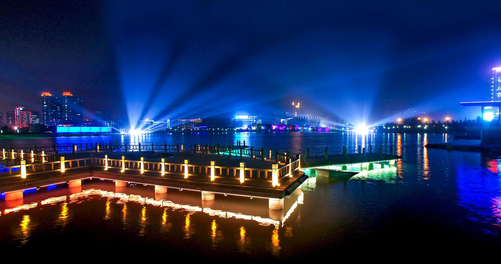 邯郸龙湖公园夜景图片