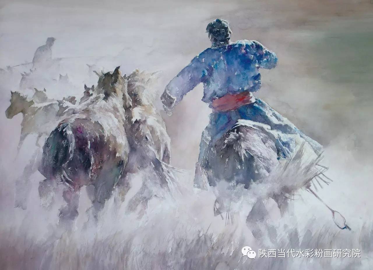 蒙古族水彩画图片