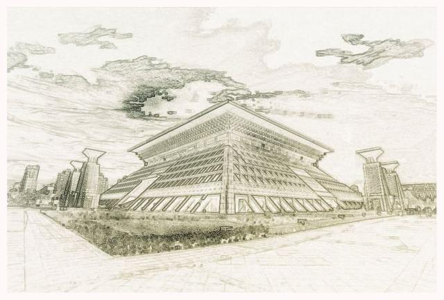 中国文字博物馆简笔画图片