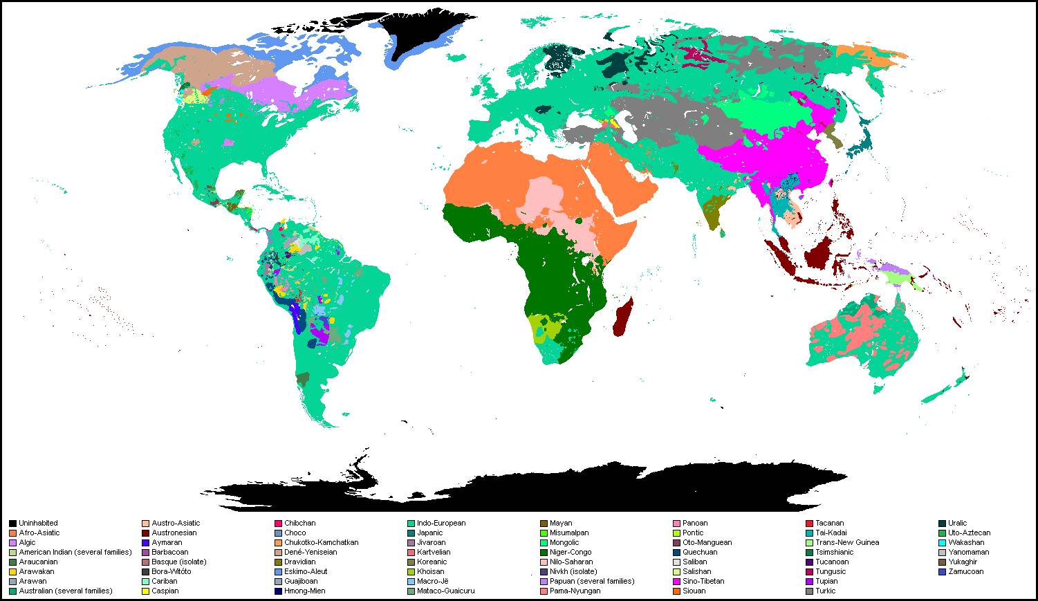 世界语言谱系分布图图片