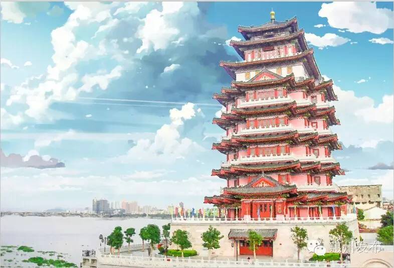 惠州著名建筑绘画图片