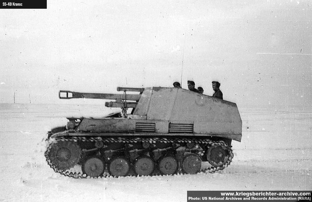 小车扛大炮 雪原上的德军黄蜂自行榴弹炮