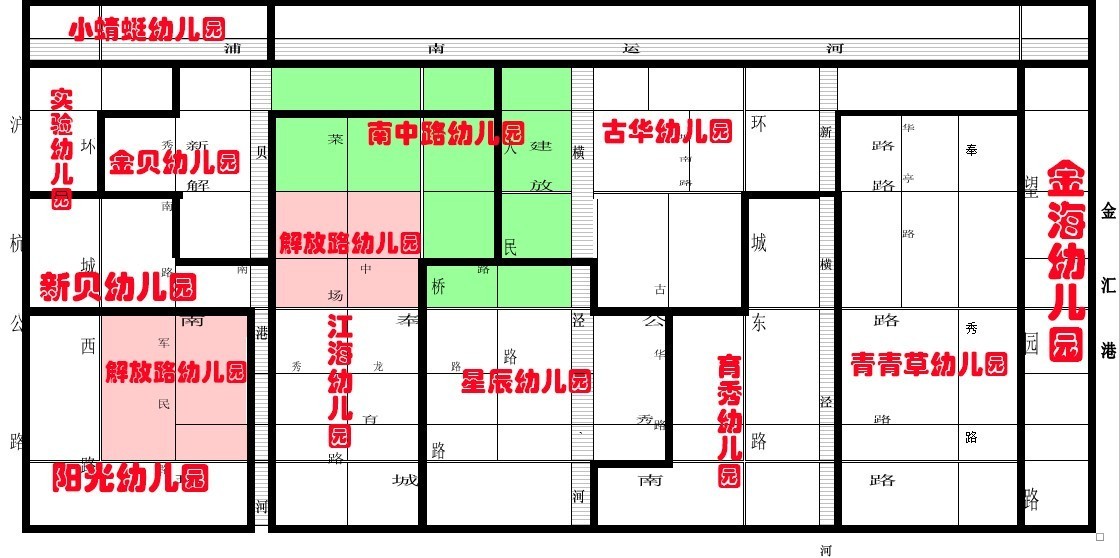 幼儿园公共区域划分表图片