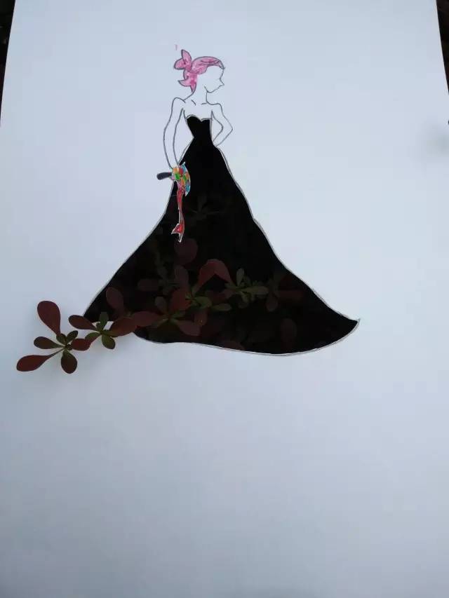 花仙子树叶贴画图片