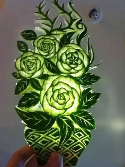 西瓜皮雕刻简单花式图片