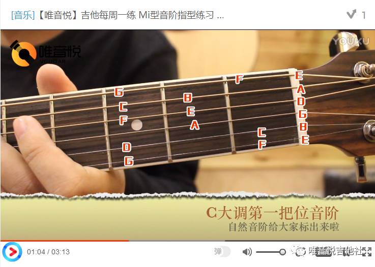 【吉他每周一练】mi型音阶指型练习 快速练好吉他基本功 吉他基础教学