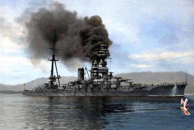 二战时期日本海军主力战舰彩色照片