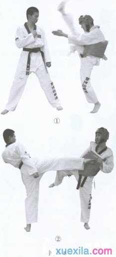 跆拳道实战腿法组合图片