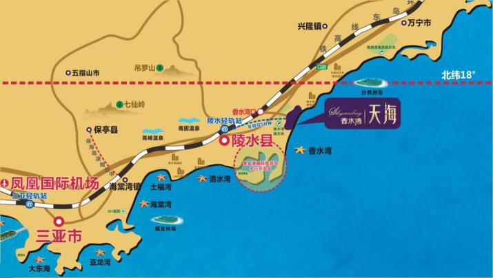 陵水香水湾地图图片