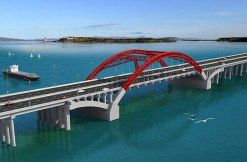 跨大冶湖大桥是黄阳一级公路途经大冶湖天然屏障的一座特大型桥梁,该