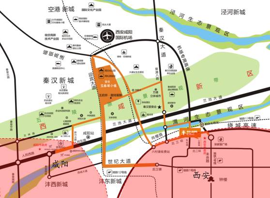 秦汉新城地图图片