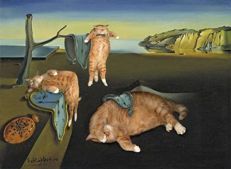 橘猫大闹世界名画图片