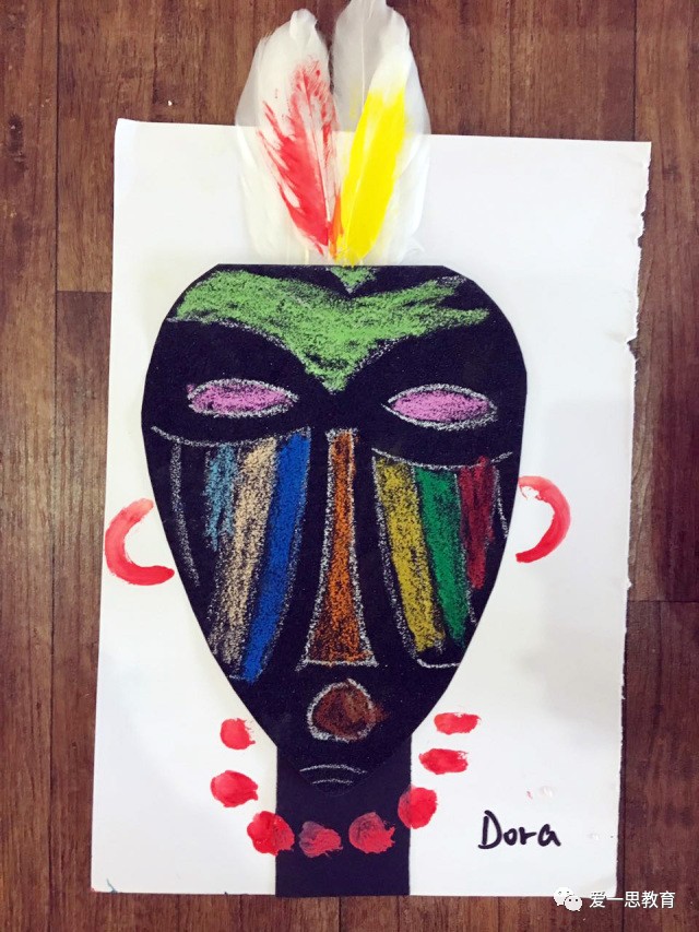 夸张的非洲画脸儿童画图片
