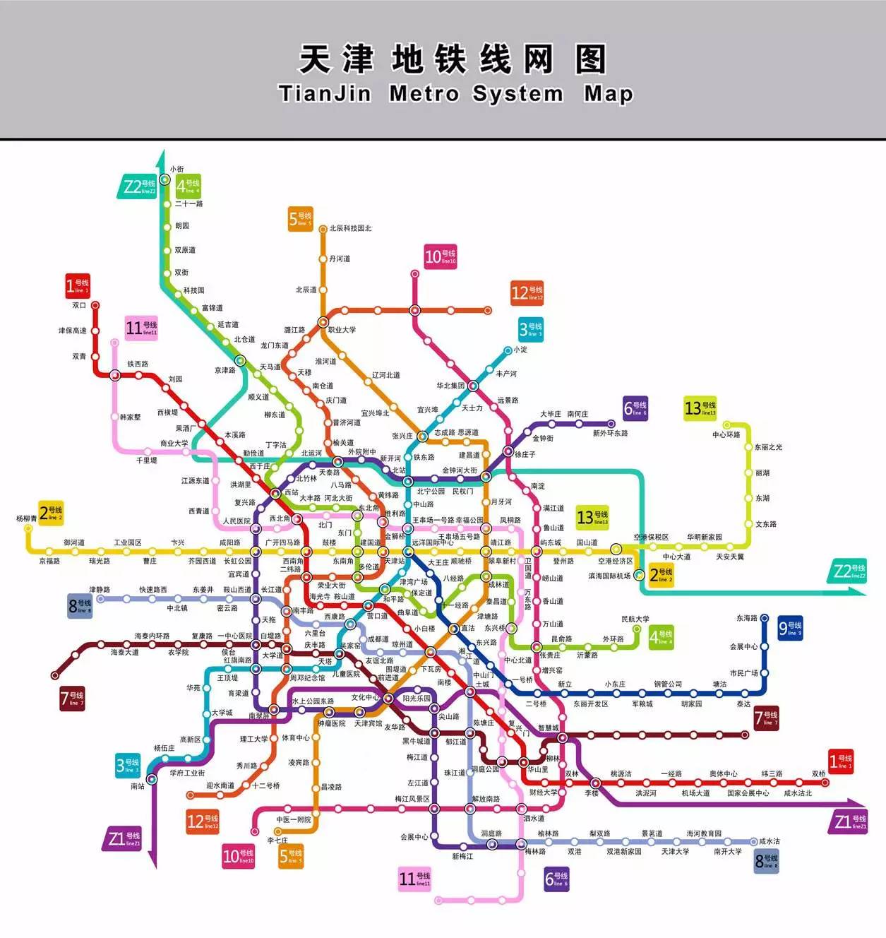 天津现运行地铁仅有5条