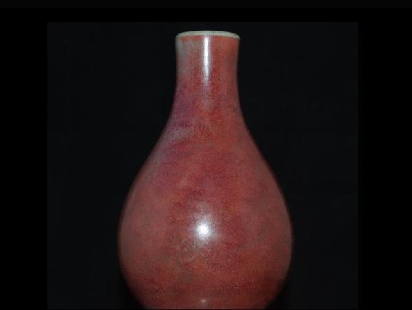 明代红釉葫芦瓶精品身价已上千万