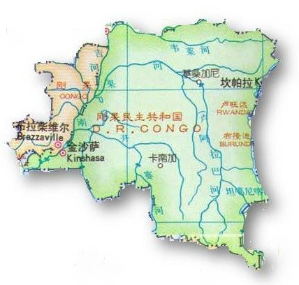 刚果金和刚果布的地图图片