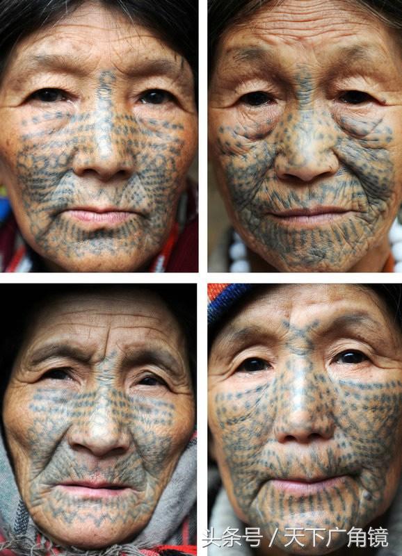 面部纹身的少数民族图片