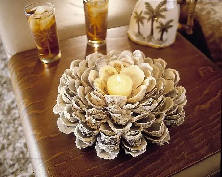 更有创想的人们将生蚝壳作为了空间的装饰品,让整个空间更具有独特