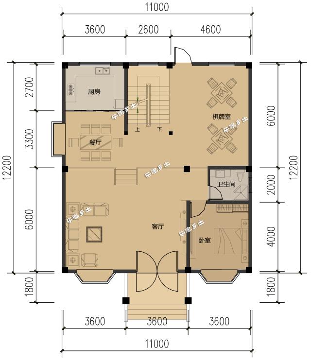 11米×14米的户型图图片