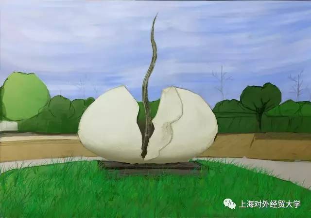 抽象雕塑学生作品绘画图片