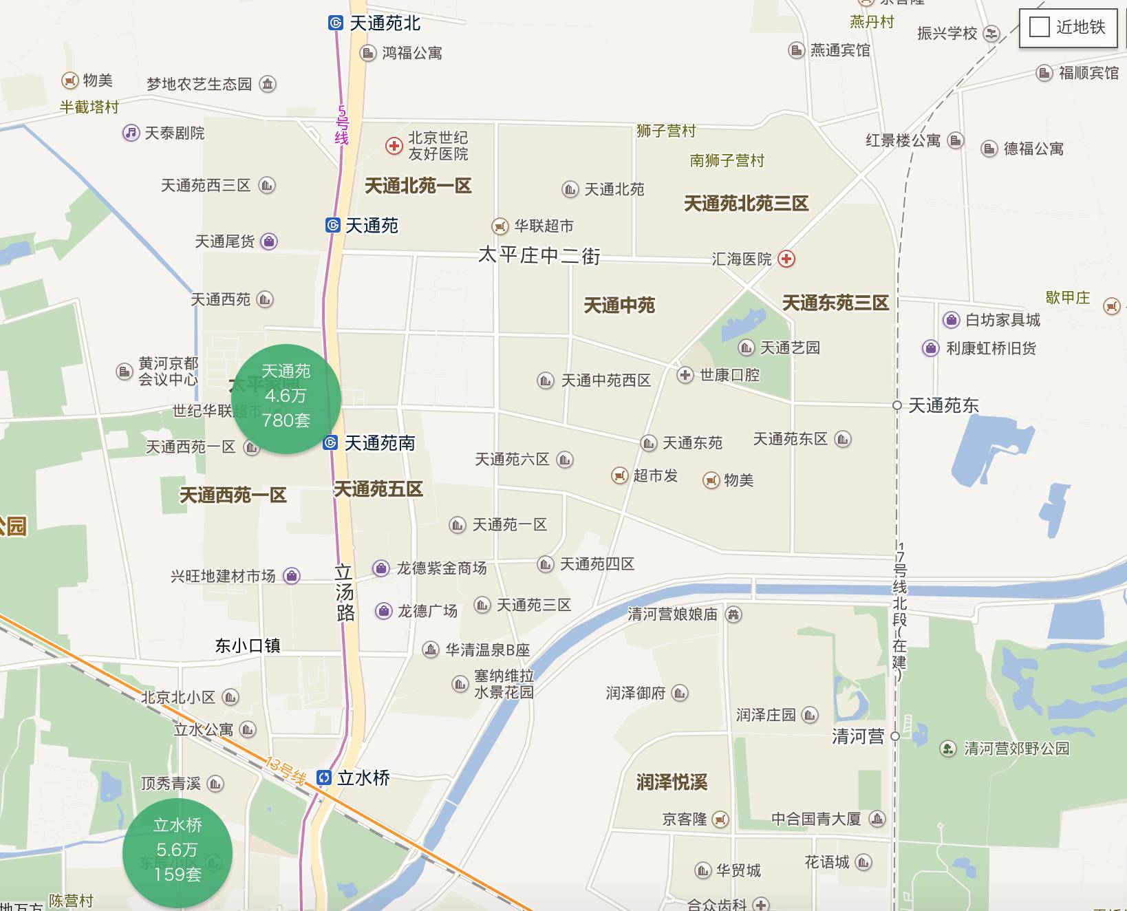 北京天通苑地图图片