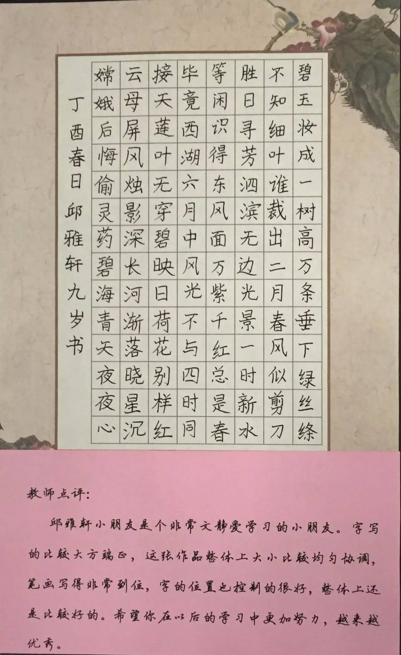 2017年春季硬筆書法學員作品點評展