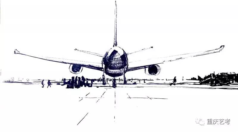 c919飞机手绘图片