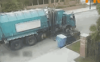 垃圾车倒垃圾动图图片