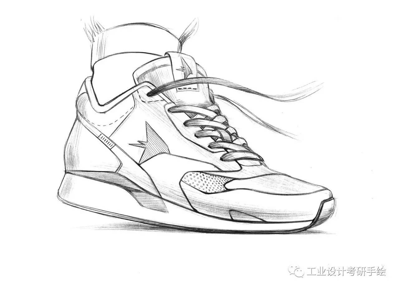 运动鞋素描画简笔图片