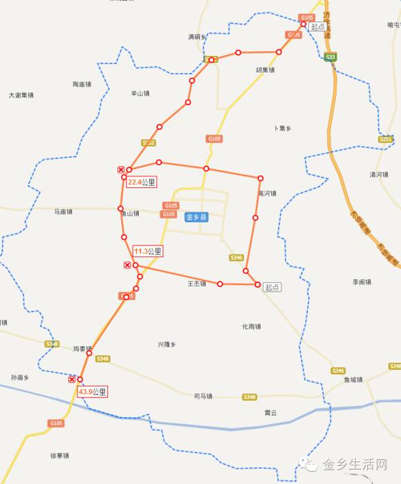 嘉祥县新105国道路线图图片