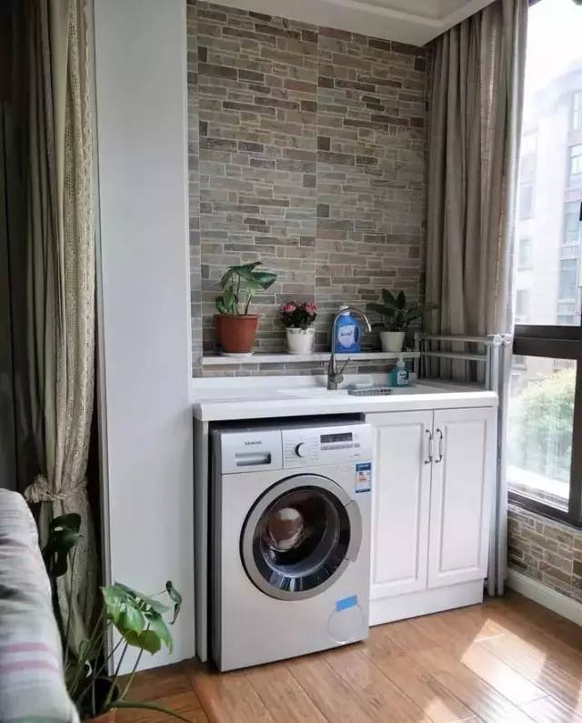 家居阳台洗衣机设计效果图_洗衣机放阳台_家居餐厅设计效果图片