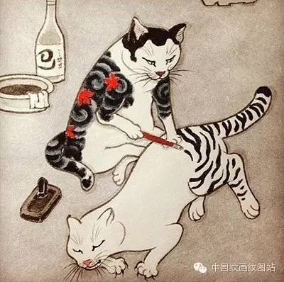 浮世绘风格的纹身猫和忍者猫猫的大全