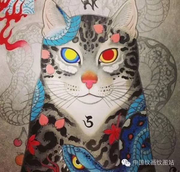 浮世绘风格的纹身猫和忍者猫猫的大全