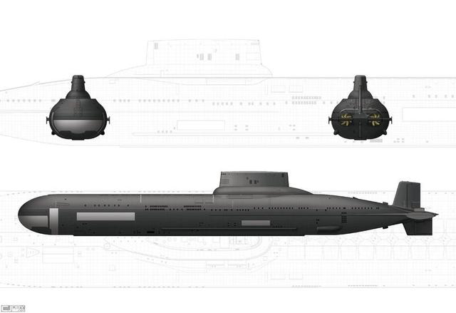 北风之神核潜艇三视图图片