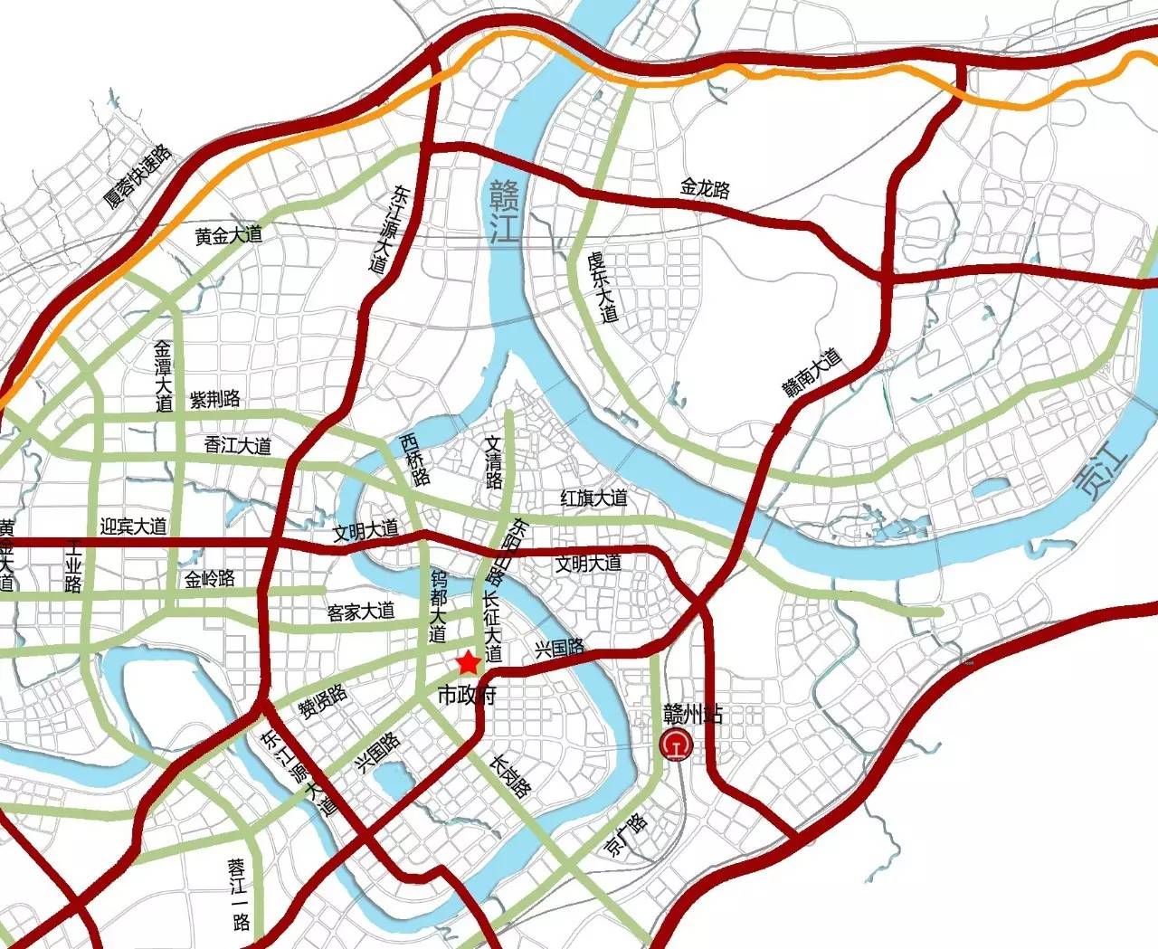 规划范围为《赣州市城市总体规划纲要(2016-2030》确定的赣州市中心