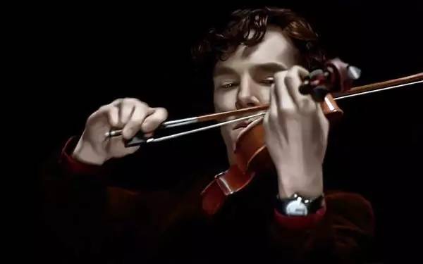 福尔摩斯拉小提琴图片
