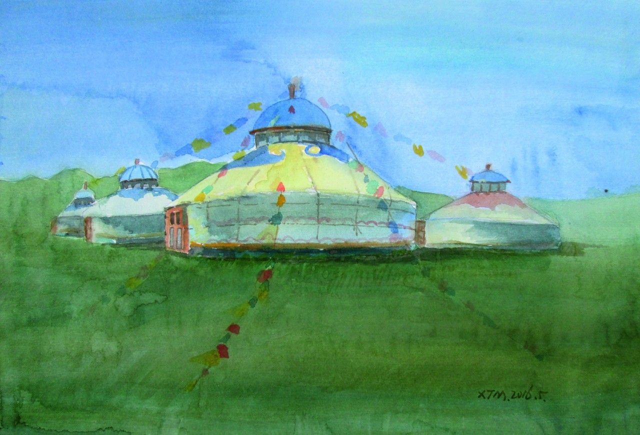 画中民居:远去的蒙古包