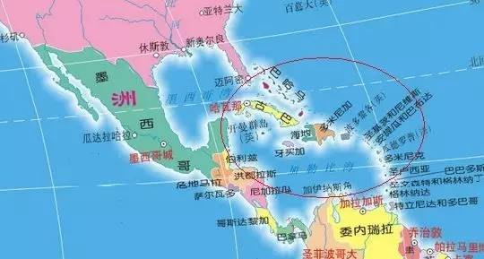 加勒比海地理位置图片