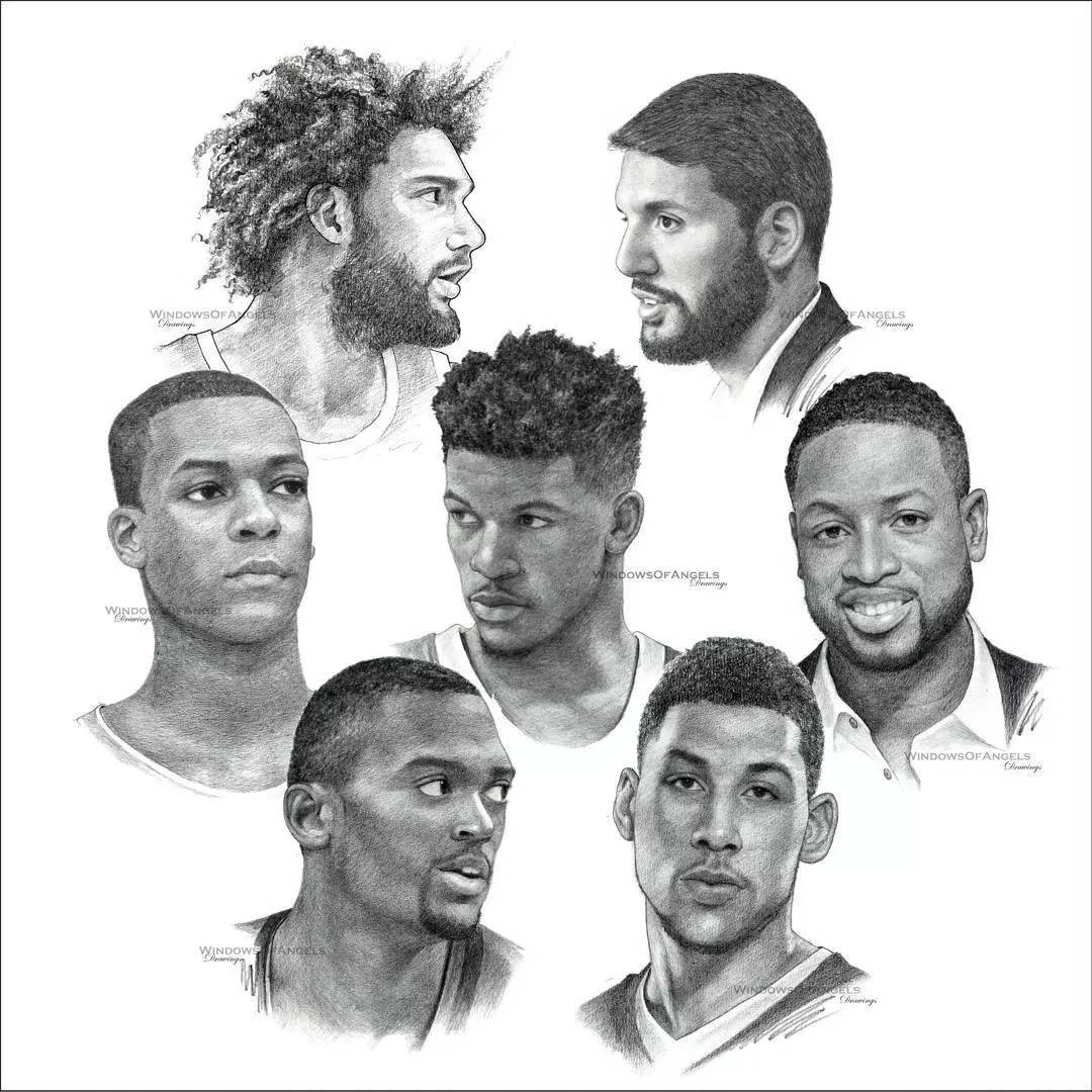 多图杀猫!nba30支球队集体素描画