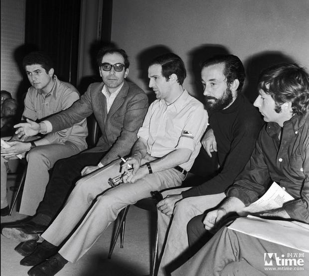 从左到右:勒鲁什,戈达尔,特吕弗,马勒,波兰斯基 大师集体造反,电影