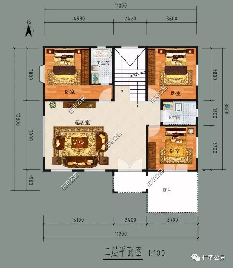 11x12米别墅户型图图片