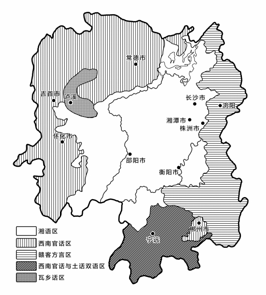 湖南方言分布图