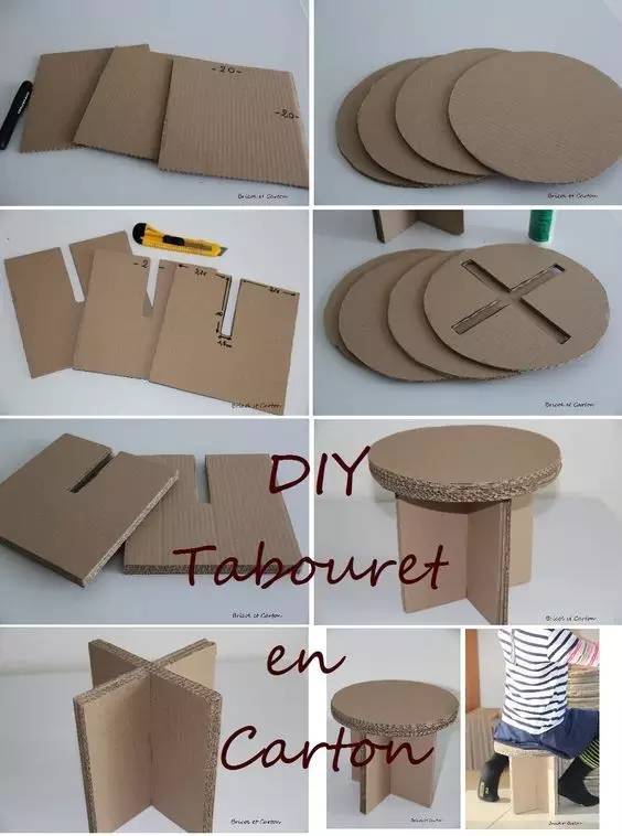 瓦楞纸椅子制作教程图片