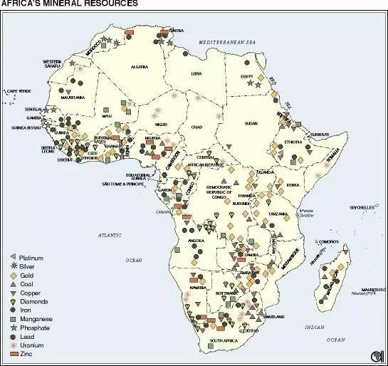 非洲主要矿产分布图图片