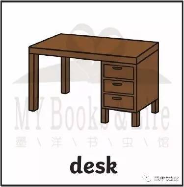 桌子英语单词图片
