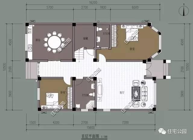 且两门相通,入户后视野宽阔敞亮,给人以大气之感;楼梯间隐藏于房屋