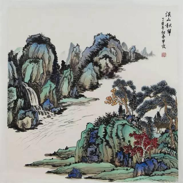 作品欣赏此幅吕翠霞的国画山水,青墨雅配,绝无一点艳色,将幽静的意境