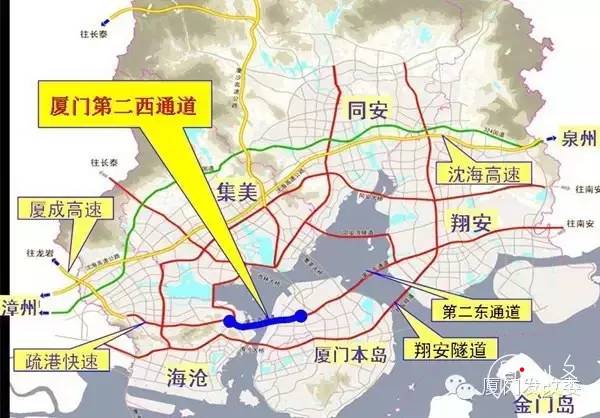 厦门第二东通道路线图图片