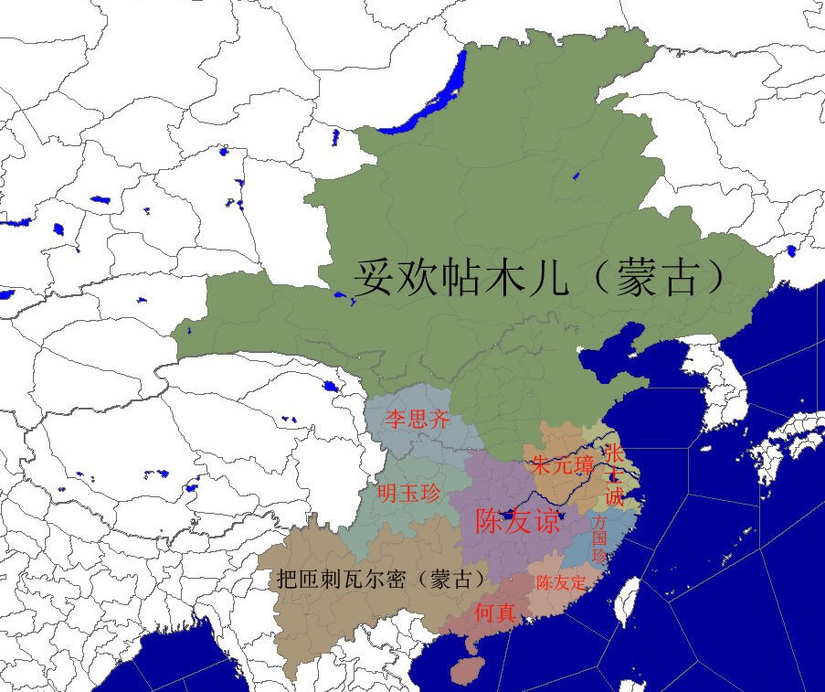 明玉珍势力地图图片